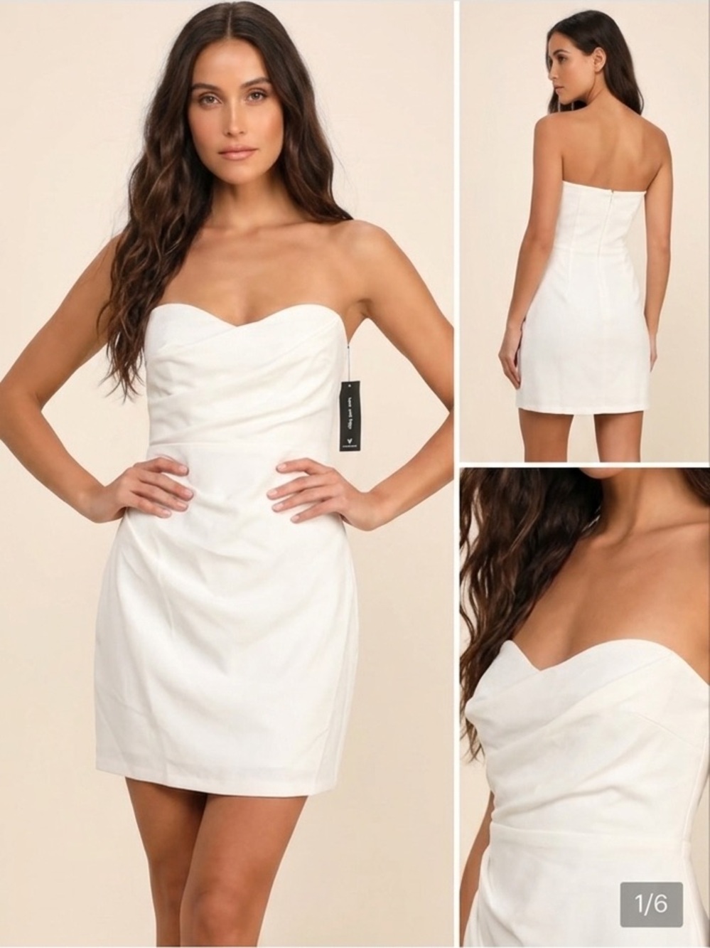 NWT Lulu's White Strapless Mini Dress
